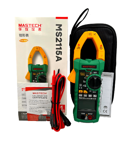 مولتی متر کلمپی ترکیبی اندازه گیری آمپر,ولت,اهم متر MASTECH مدل:MS2115A