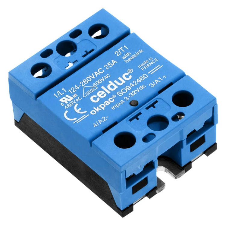 رله حالت جامد (کلید الکترونیکی) اس اس آر SSR تک فاز AC-DC سلدوک SO942460 35A فرانسه