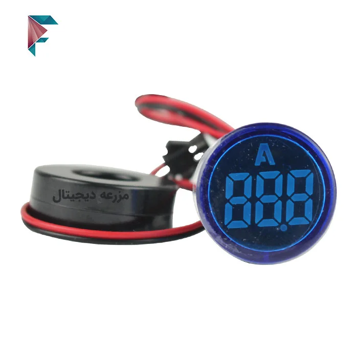 نمایشگرسیلیکونی آمپر دایره ای آبی(چراغ سیگنال)‌آی سوییچ  100-0 مدل:SL22AM