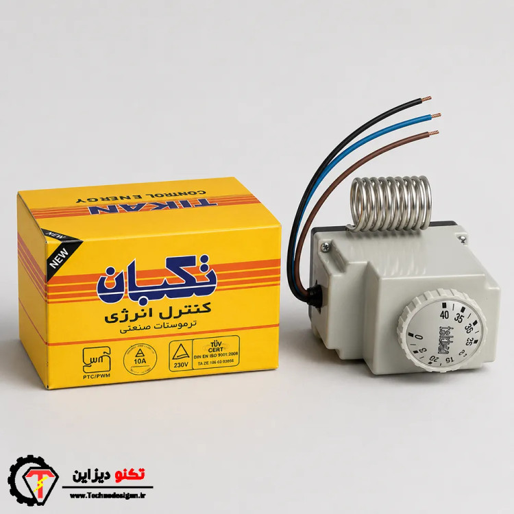 ترموستات محیطی و مکانیکی فنر دار تکبان 0-40 درجه سانتی گراد مدل TS 60