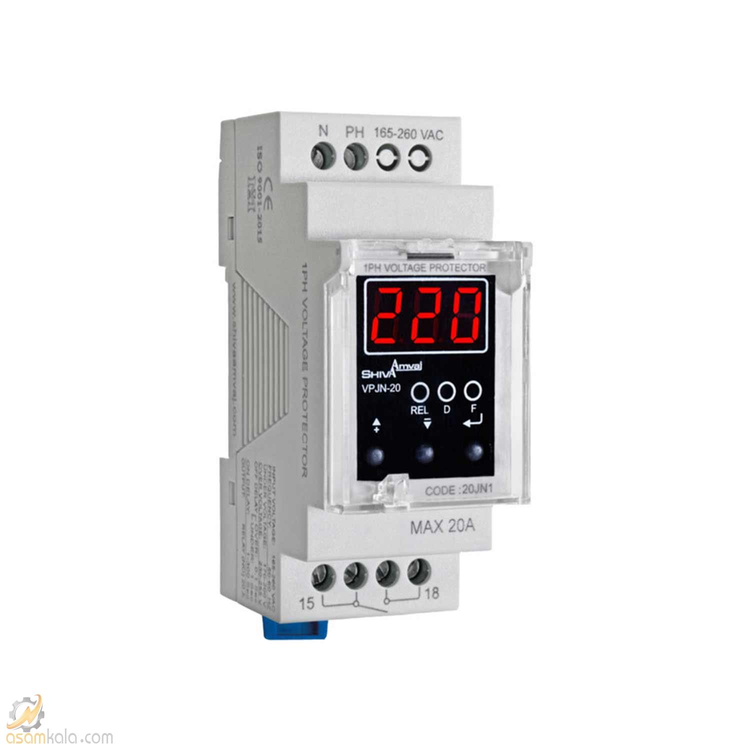 محافظ ولتاژ تکفاز دیجیتال VPJN-20 شیوا امواج